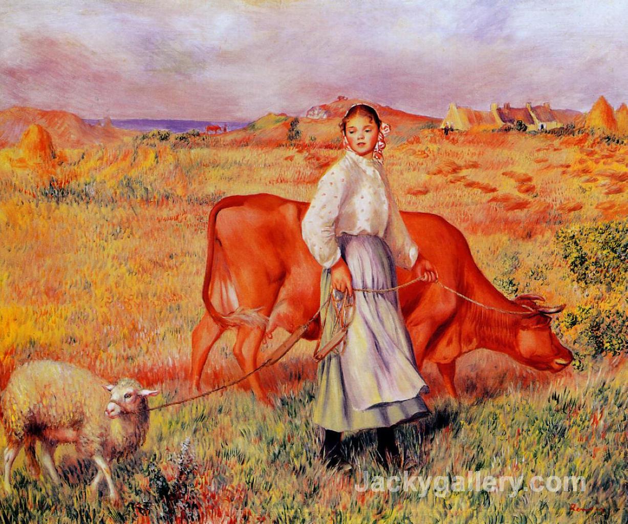Shepherdess by Pierre Auguste Renoir paintings reproduction
